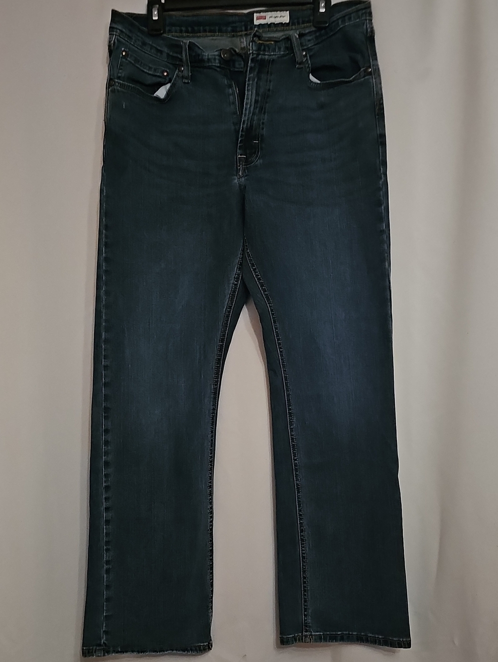 Upcycle Recycle DIY Wrangler Relaxed Bootcut Jeans Size 34x32 Call Out Ripped